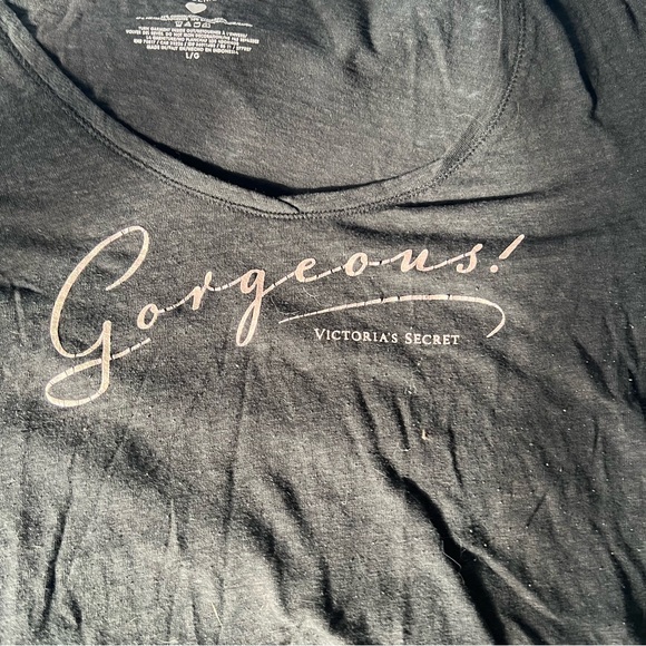 Black & Pink Y2K 2000s Victoria's Secret Gorgeous T-Shirt Large - Picture 2 of 5